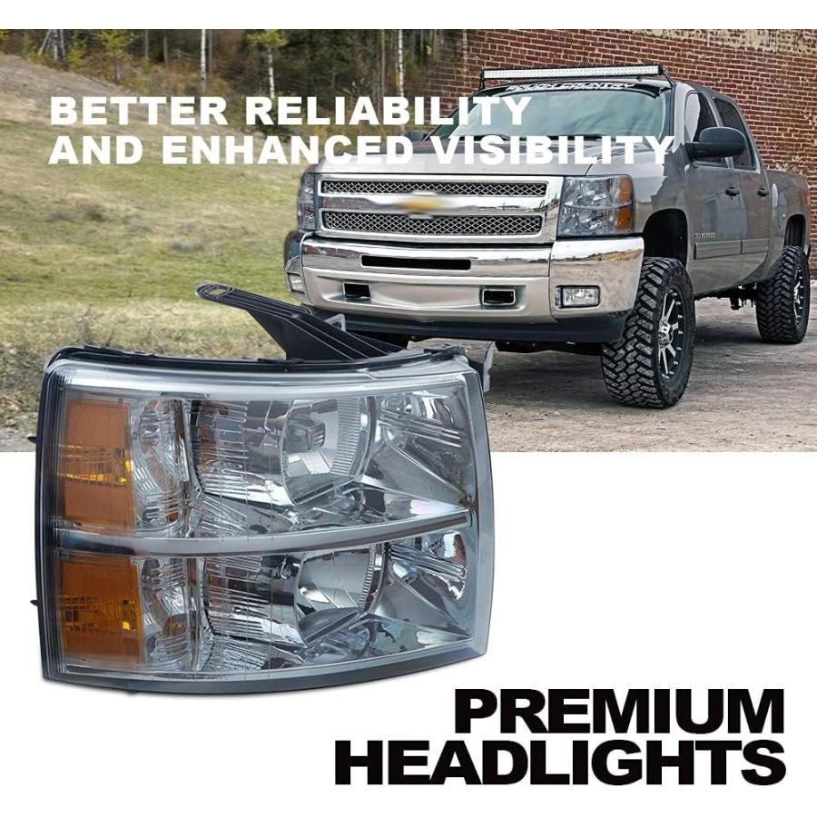 【並行輸入品】CNNELL Headlight Assembly Compatible with Chevy Silverado 1500 2007-の画像