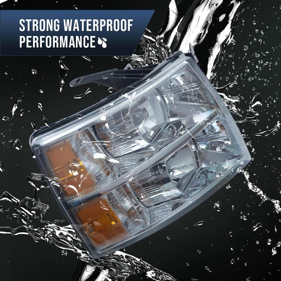【並行輸入品】CNNELL Headlight Assembly Compatible with Chevy Silverado 1500 2007-の画像
