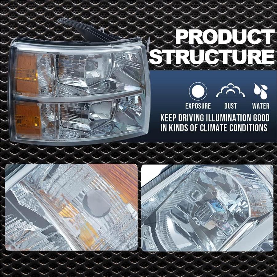 【並行輸入品】CNNELL Headlight Assembly Compatible with Chevy Silverado 1500 2007-の画像