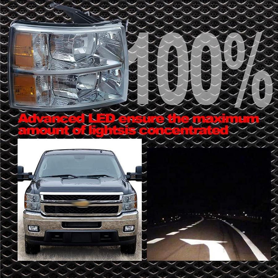 【並行輸入品】CNNELL Headlight Assembly Compatible with Chevy Silverado 1500 2007-の画像