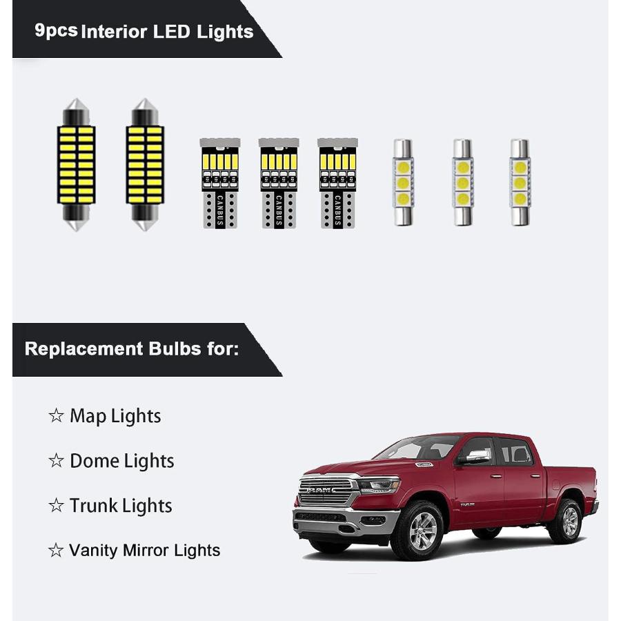 【並行輸入品】AWALITED 13pcs RAM Interior LED Lights Kit Super Bright LED Map Domeの画像
