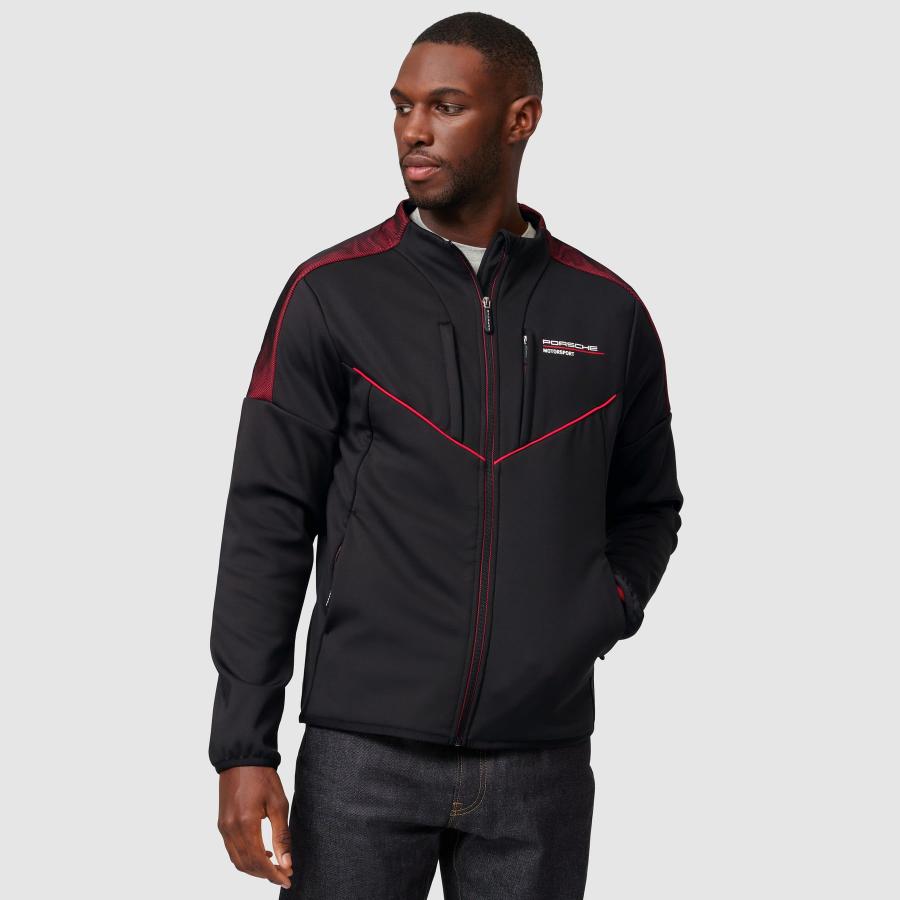 【並行輸入品】Fuel For Fans Porsche Motorsport Men's Fanwear Black Softshell Jの画像