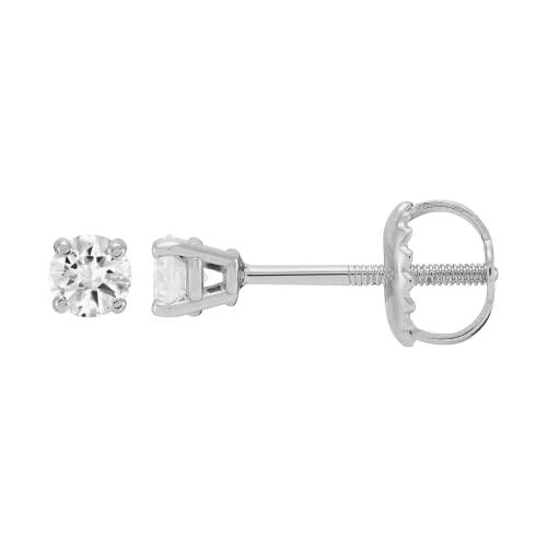 【並行輸入品】Welry 1/4 cttw ダイヤモンド ソリティア スタッドピアス 14K イエローゴールド， 14Kイエローゴールド， ダイ