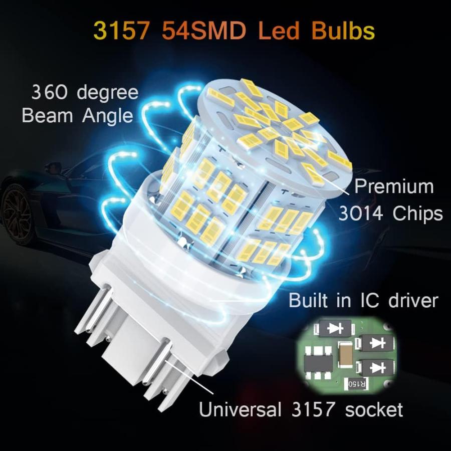 【並行輸入品】Melphan-Auto 3157 LED車用電球 12V-24V 3156 3057 3056 4157 3457 LED交換用電球