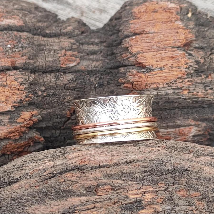 【並行輸入品】Silver Empire 925 Sterling Silver Ring Silver Band Fidget Ring Wor_3