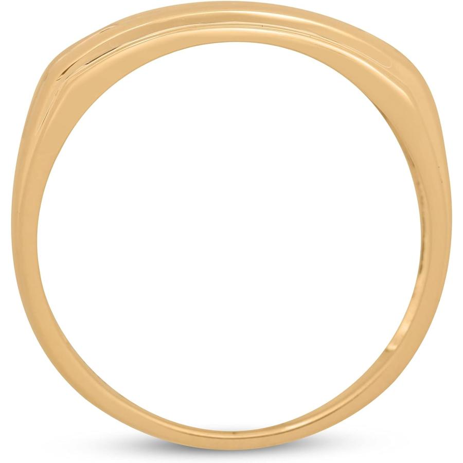【並行輸入品】Jewelili 10K イエローゴールド 1/4カラット 天然ホワイトラウンドダイヤモンド メンズリング サイズ10の画像