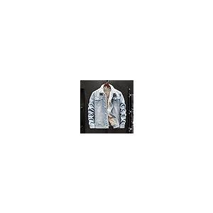 【並行輸入品】Men's Classic Denim Trucker Jacket Outwear Plus Velvet Casual Loの画像