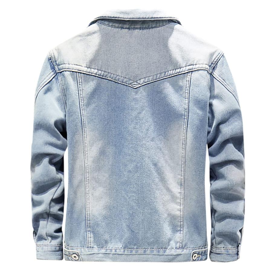 【並行輸入品】Men's Classic Denim Trucker Jacket Outwear Plus Velvet Casual Loの画像