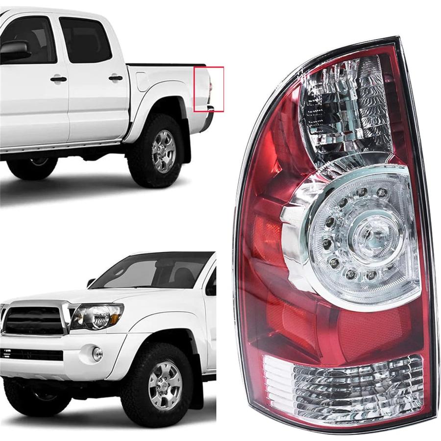 【並行輸入品】waltyotur 2005-2015 Tacoma ピックアップトラック 交換用 レッド クリア リアテールライト ブレーキランプ 運_5