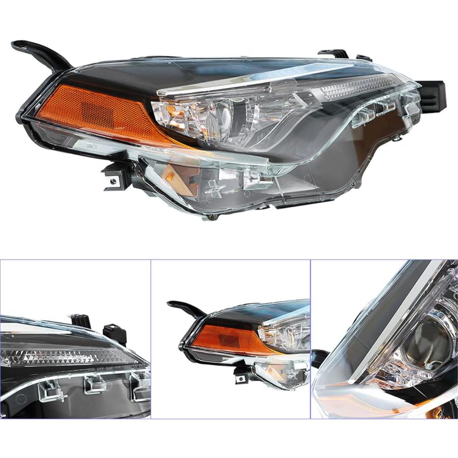 【並行輸入品】munirater フロント右 LEDプロジェクターヘッドライトヘッドランプアセンブリ アンバーコーナー付き 助手席側交換用 カローラ_2