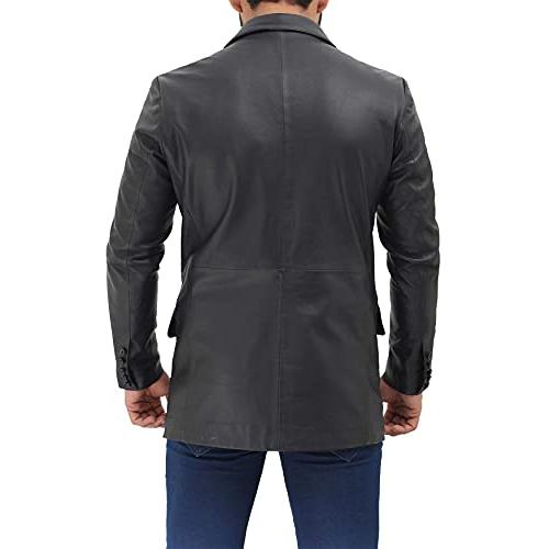 【並行輸入品】Decrum Mens Blazer Leather Jacket   Mens Leather Coat Lambskin Lの画像