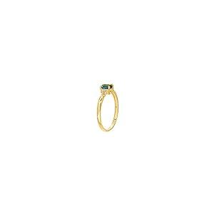 【並行輸入品】Galaxy Gold GG 14K ソリッドイエローゴールド リング 天然ダイヤモンド&オーバルラボ栽培アレキサンドライトグレーの画像