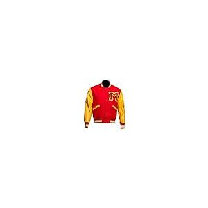 【並行輸入品】MJ Thriller Bomber Varsity M Logo Letterman Red Jacket For Mensの画像
