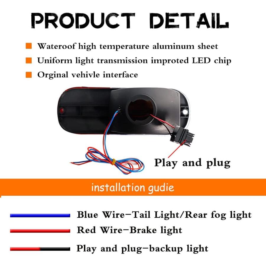 【並行輸入品】Tonsya 3 IN 1 交換用 3D 光学LED レッド\u0026ホワイト LEDレンズ バンパーリフレクター 2001 2002 2003の画像