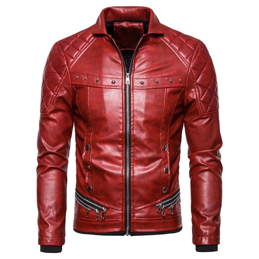 【並行輸入品】JHDESSLY Autumn and winter Men's punk detachable fur collar riveの画像