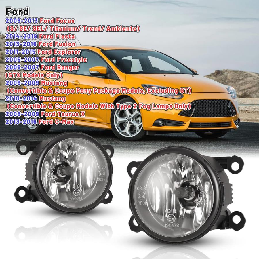 【並行輸入品】AUTOWIKI Fog Lights Lamps compatible for Ford Focus Fiesta Fusion Ex_1