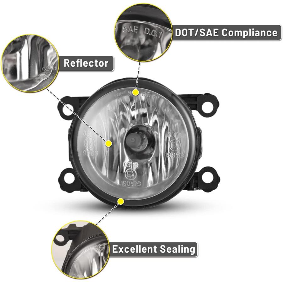 【並行輸入品】AUTOWIKI Fog Lights Lamps compatible for Ford Focus Fiesta Fusion Ex_2