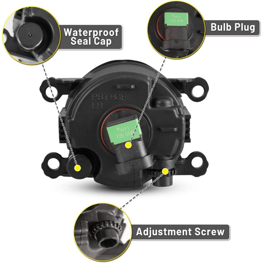 【並行輸入品】AUTOWIKI Fog Lights Lamps compatible for Ford Focus Fiesta Fusion Ex_3