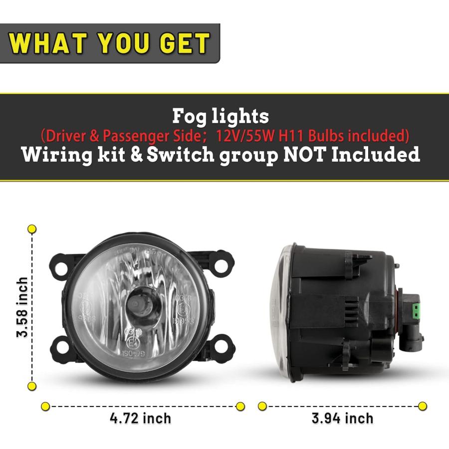 【並行輸入品】AUTOWIKI Fog Lights Lamps compatible for Ford Focus Fiesta Fusion Ex_4