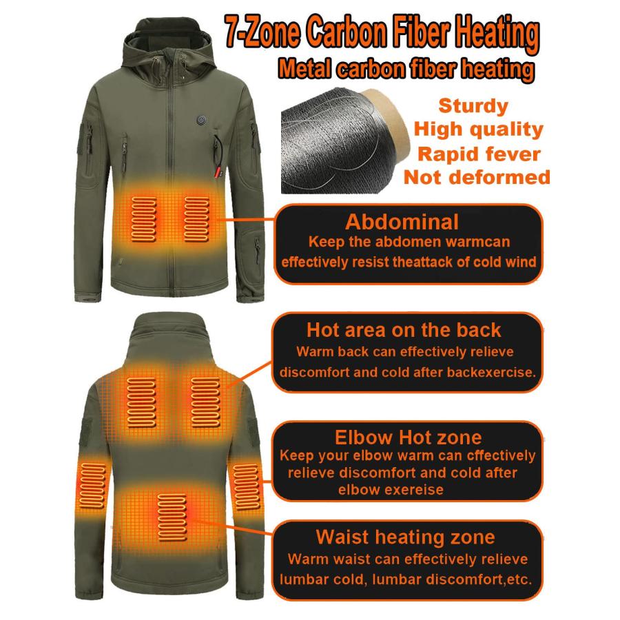 【並行輸入品】Heated Jacket for Men USB Light Weight Heated Vest Insulated Eleの画像