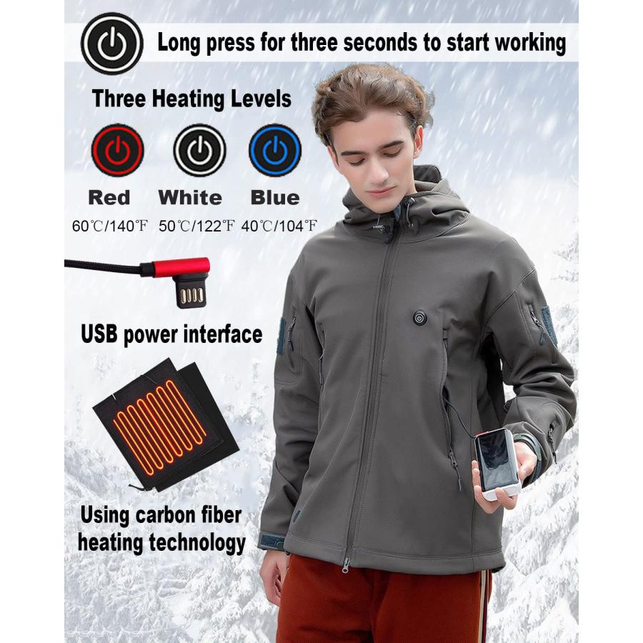 【並行輸入品】Heated Jacket for Men USB Light Weight Heated Vest Insulated Eleの画像