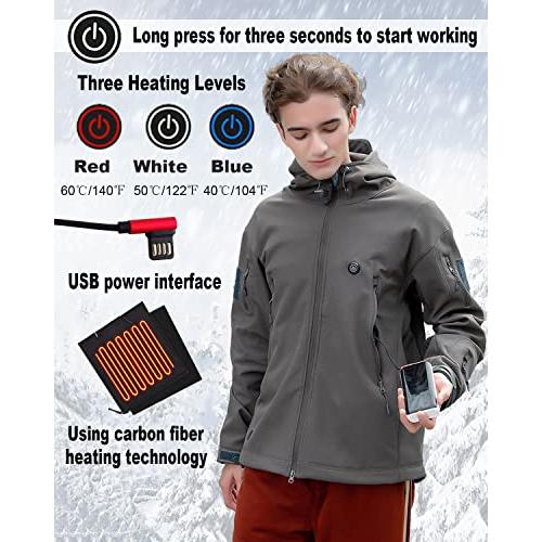 【並行輸入品】Heated Jacket for Men USB Light Weight Heated Vest Insulated Eleの画像