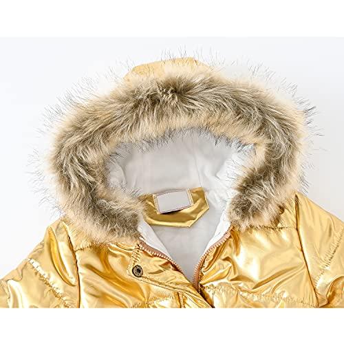 White Faux Fur Hood Winter Coat –
