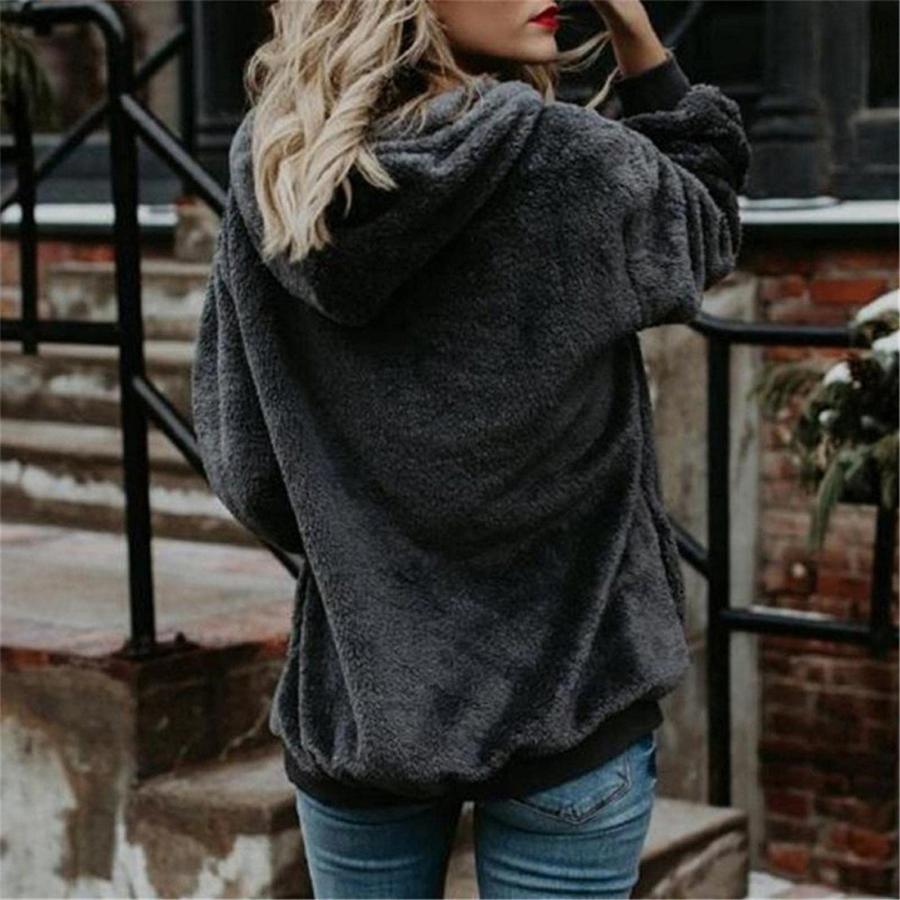 【並行輸入品】Sweaters for Women Plus Size， Women's Zipper Winter Warm Fluffy_6