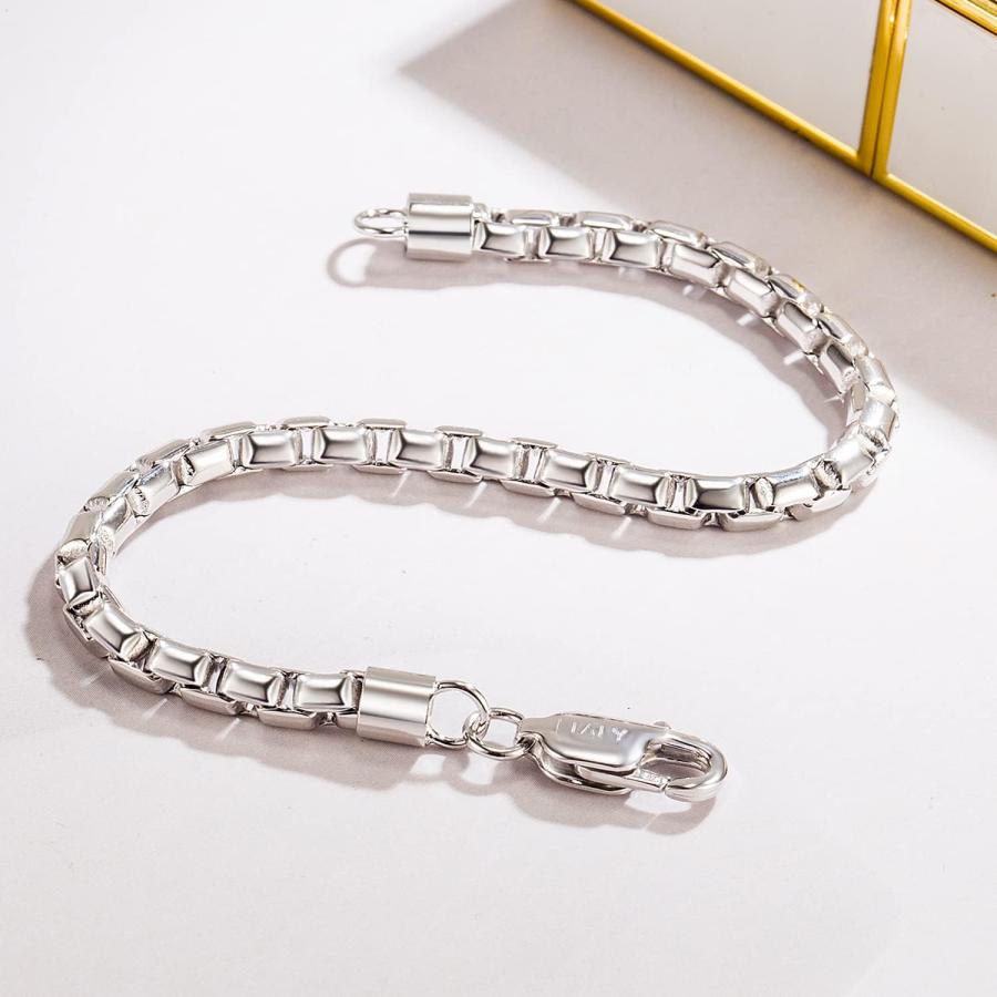 並行輸入品】パンク メンズ ボックスチェーンブレスレット 925