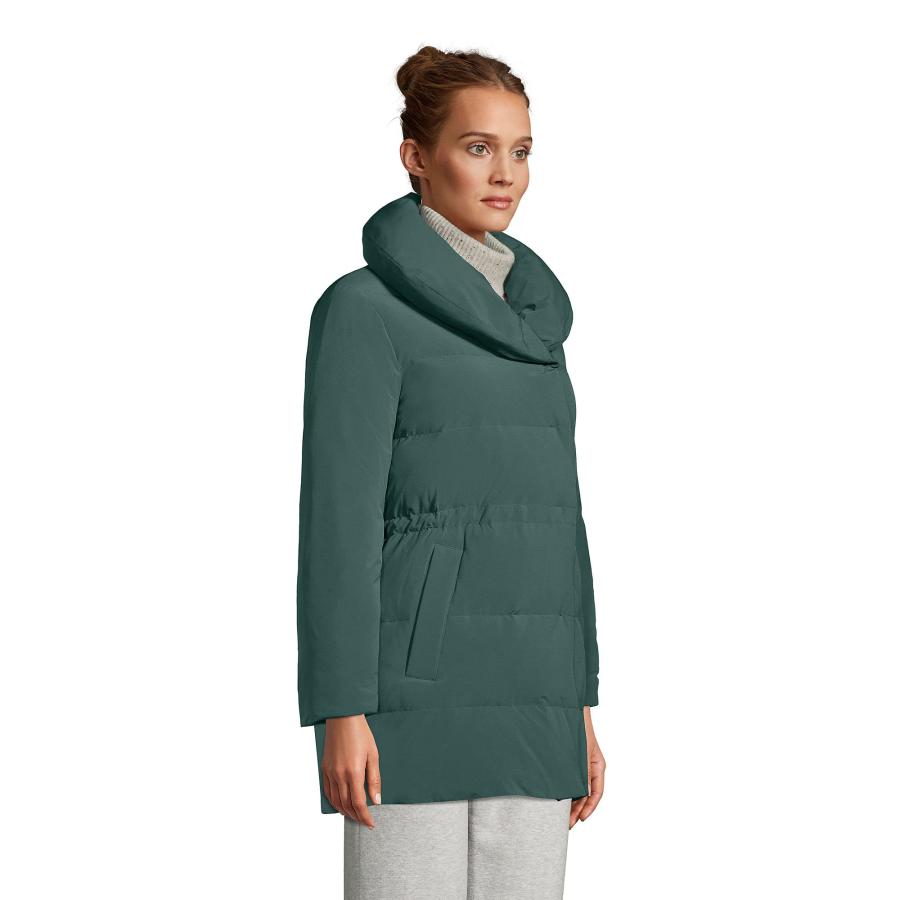 【並行輸入品】Lands' End Womens Stretch Quilted Wrap Down Coat Deep Woodland Gの画像