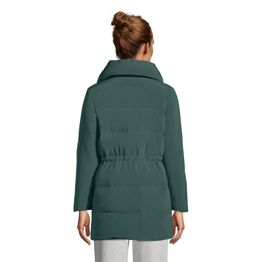 【並行輸入品】Lands' End Womens Stretch Quilted Wrap Down Coat Deep Woodland Gの画像