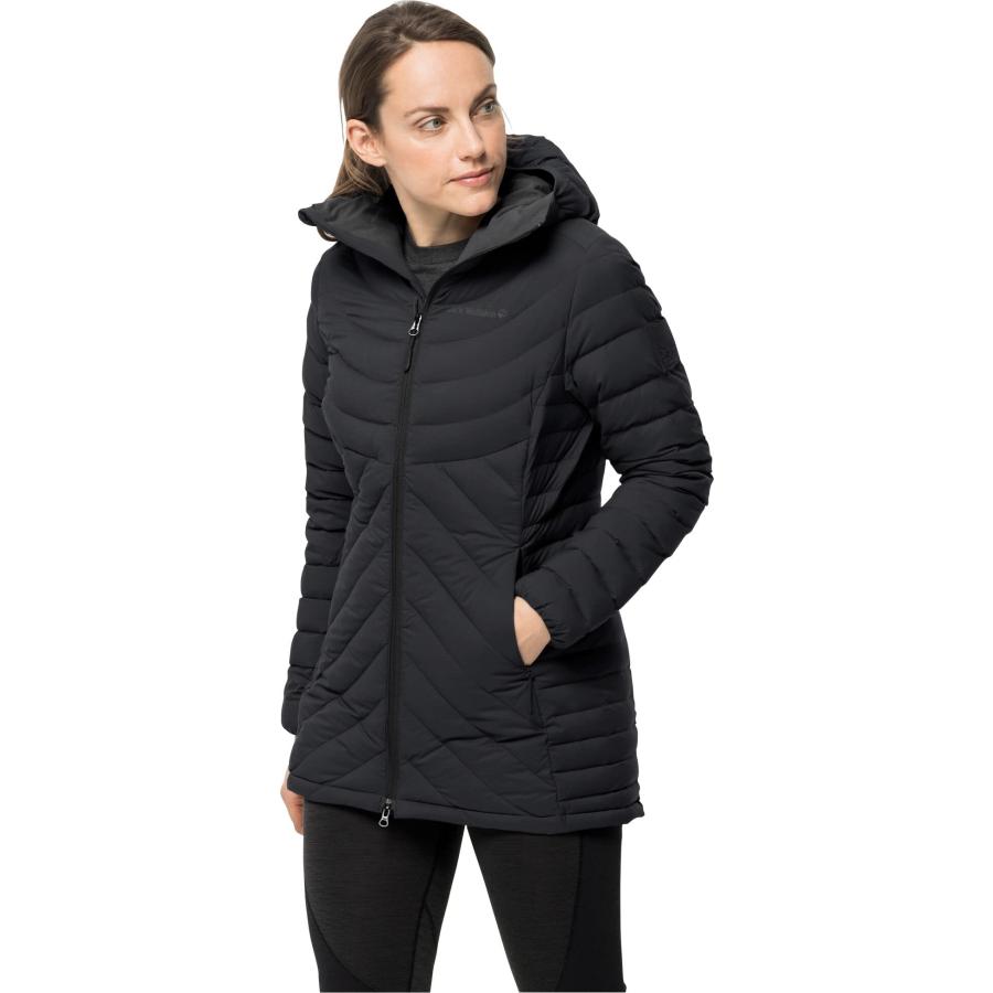 【並行輸入品】Jack Wolfskin Women's Standard Athletic Down Coat W, Black, X Laの画像