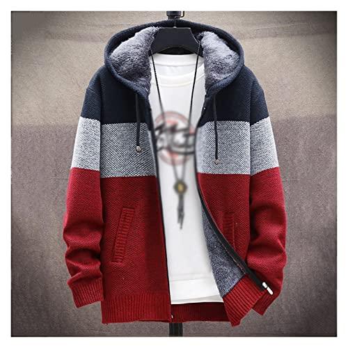 【並行輸入品】UXZDX Sweater Coat Men Casual Hooded Jacket Warm Patchwork Jackeの画像