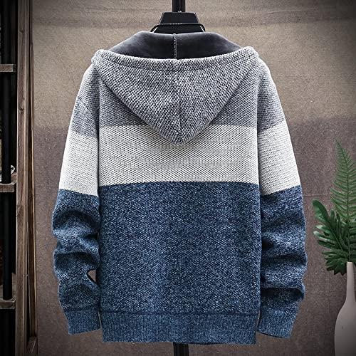 【並行輸入品】UXZDX Sweater Coat Men Casual Hooded Jacket Warm Patchwork Jackeの画像