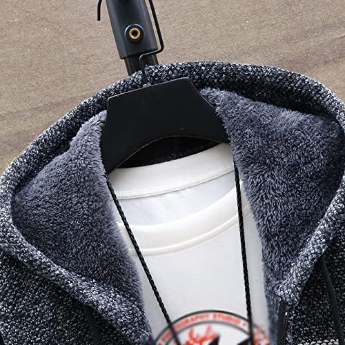 【並行輸入品】UXZDX Sweater Coat Men Casual Hooded Jacket Warm Patchwork Jackeの画像