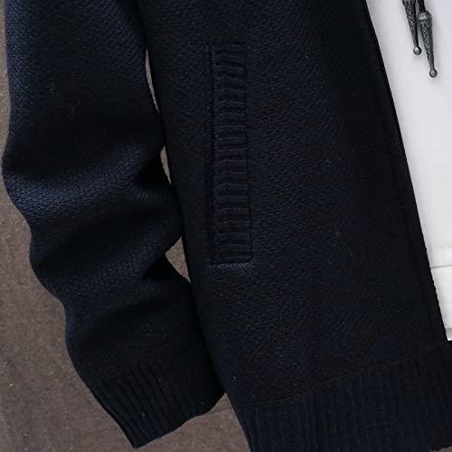 【並行輸入品】UXZDX Sweater Coat Men Casual Hooded Jacket Warm Patchwork Jackeの画像