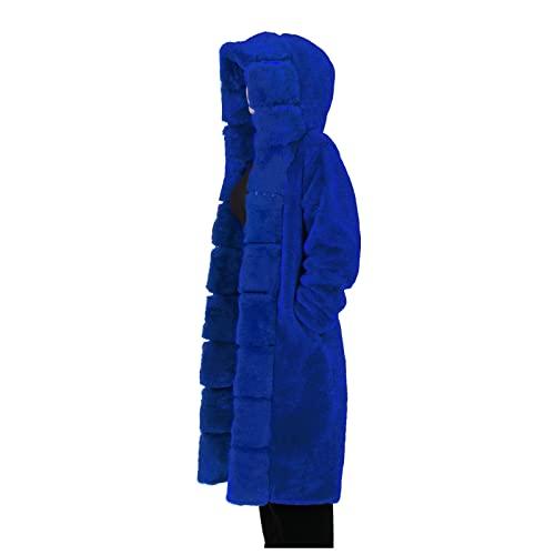 【並行輸入品】HTHLVMD Womens Thick Faux Fur Coat Big Hooded Parka Overcoat Winの画像