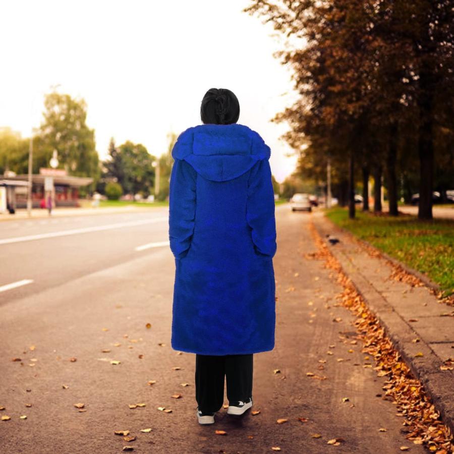 【並行輸入品】HTHLVMD Womens Thick Faux Fur Coat Big Hooded Parka Overcoat Winの画像