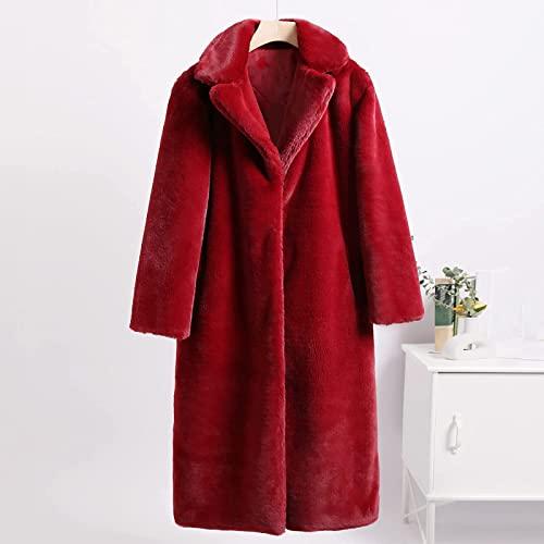 【並行輸入品】SHOPESSA Fleece Overcoat Women Turn Down Collar Outerwear Warm Fの画像