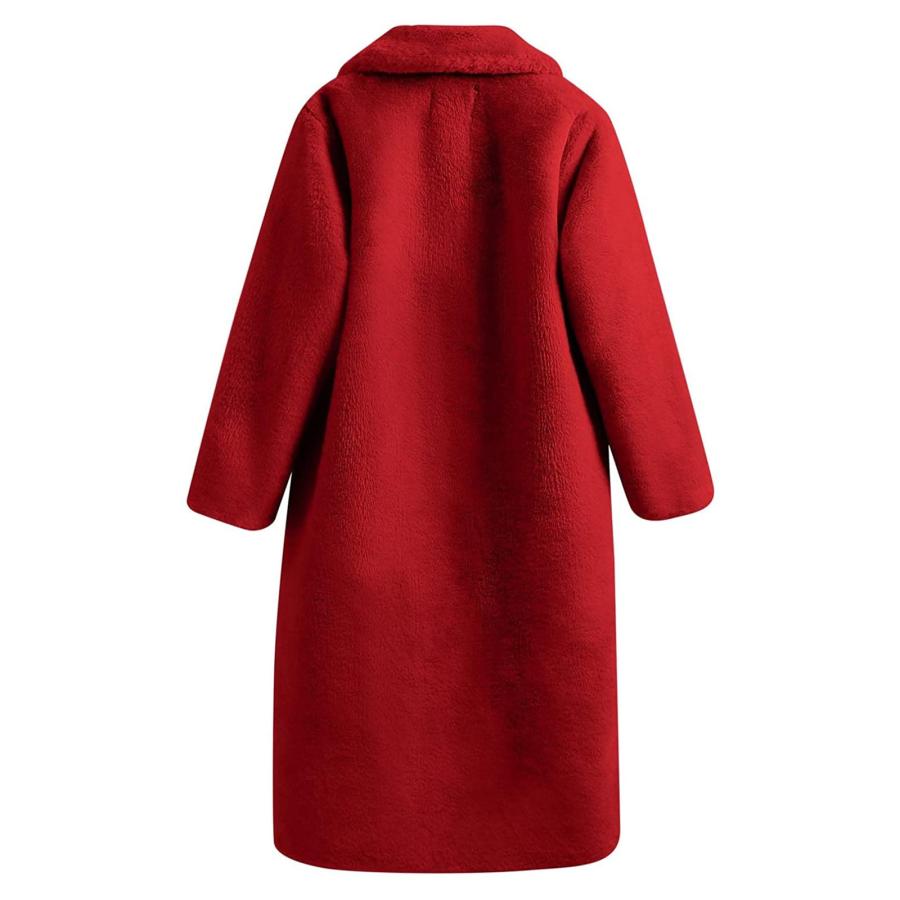 【並行輸入品】SHOPESSA Fleece Overcoat Women Turn Down Collar Outerwear Warm Fの画像