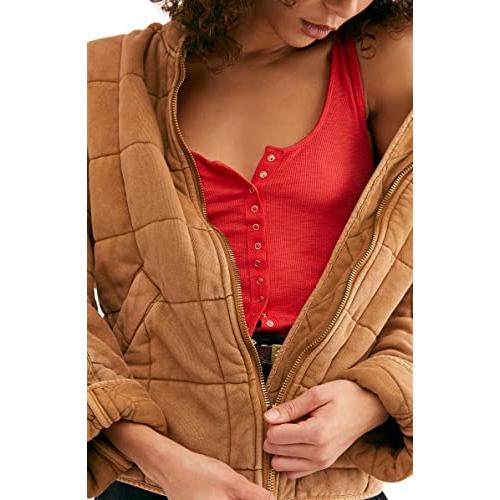 【並行輸入品】Free People Dolman Quilted Knit Jacket Mushroom SM (Women's 4 6)の画像