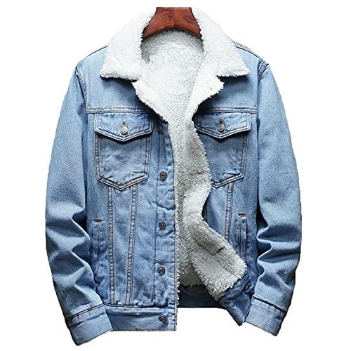 【並行輸入品】ZENGKER Winter Thick Warm Solid Color Men's Casual Denim Jacketの画像