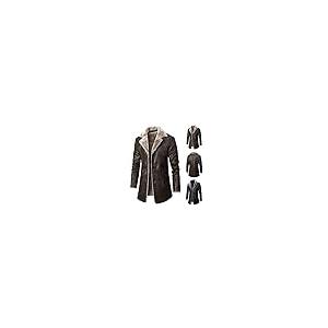 【並行輸入品】Hatop Men's Winter Fleece Jacket Sherpa Lined Faux Leather Jackeの画像