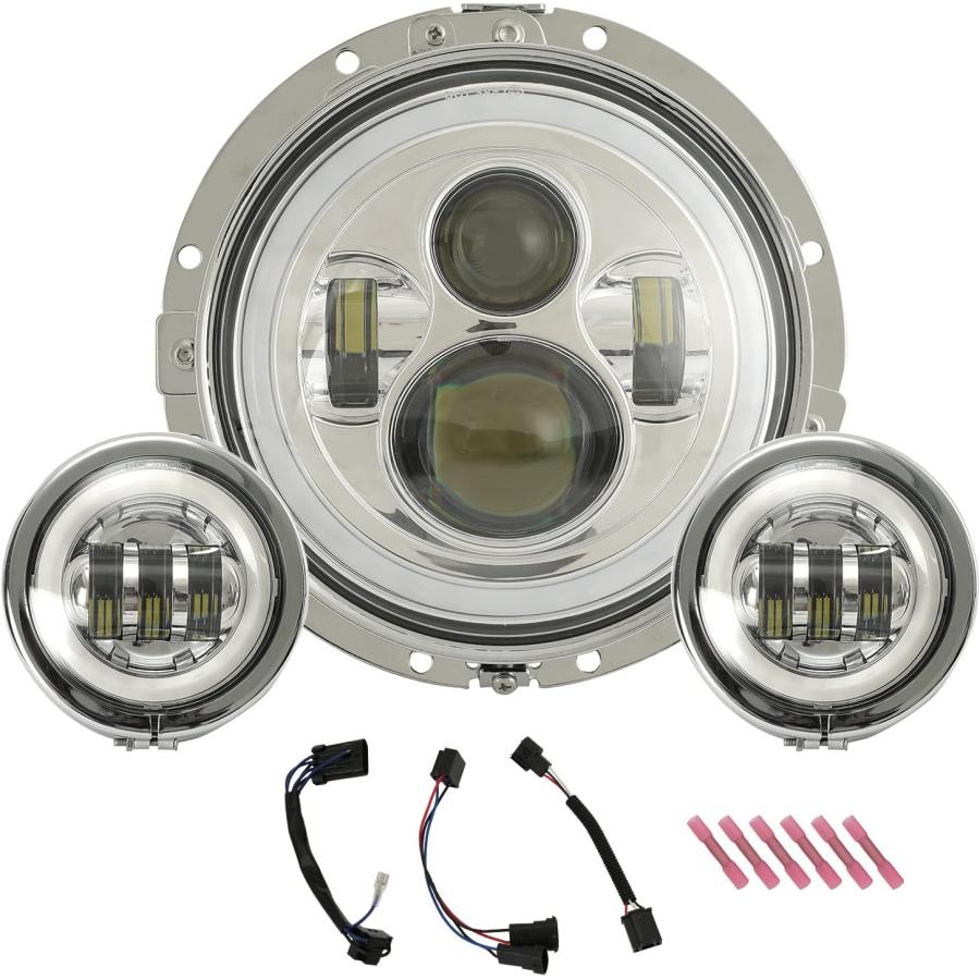 【並行輸入品】SUNPIE Compatible with H_arley Motorcycles 7 inch RGBW Halo LED Headの画像