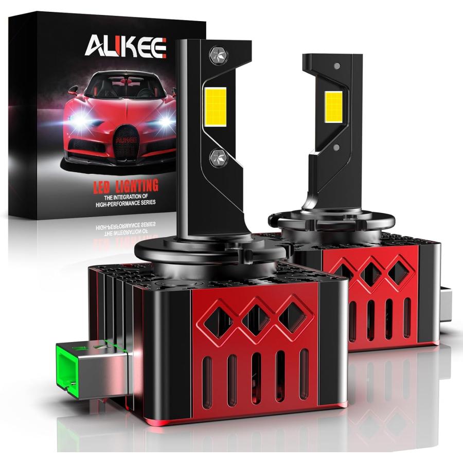 【並行輸入品】au-kee D3S D3R LED ヘッドライト電球 100W 10000LM 6000K ブライトホワイト 変換キットの画像
