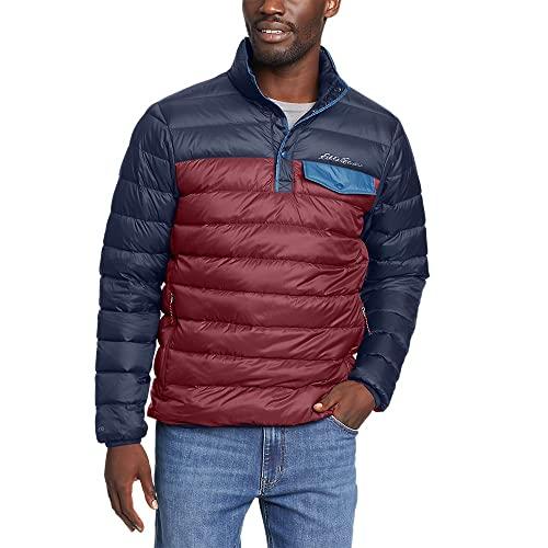 【並行輸入品】Eddie Bauer Men's Stratuslite Down Snap Mock, Dark Berry, Largeの画像
