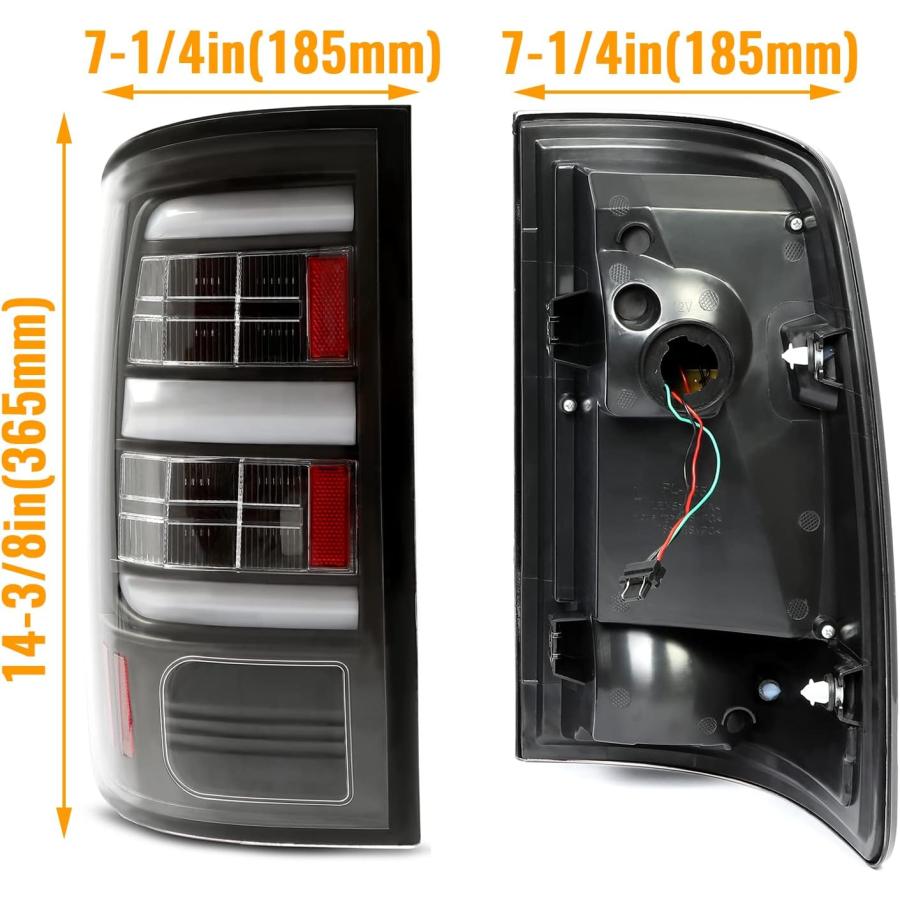 【並行輸入品】HECASA LEDテールライト 2009-2018 Dodge RAM 1500 2500 3500 テールライト リアランプ 運転席の画像