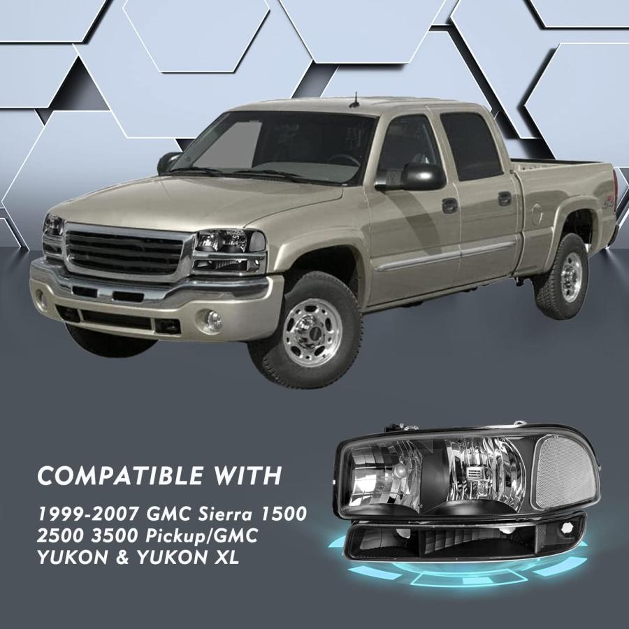 【並行輸入品】TUSDAR ヘッドライトアセンブリ GMC 99-07 Sierra 1500 99-04 Sierra 2500 01-07 S_3