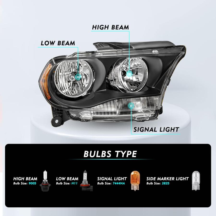 【並行輸入品】TUSDAR Halogen Headlight Assembly w/o HID Compatible with 2011 2012の画像