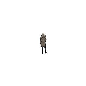 【並行輸入品】TAHARI Casey Women's Quilted Fitted Puffer Coat with Bib Gray Siの画像